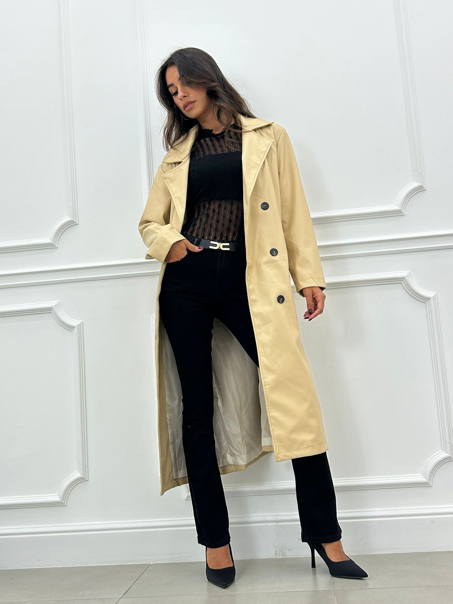 TRENCH LUNGO IN ECOPELLE AUTUMN COLLECTION