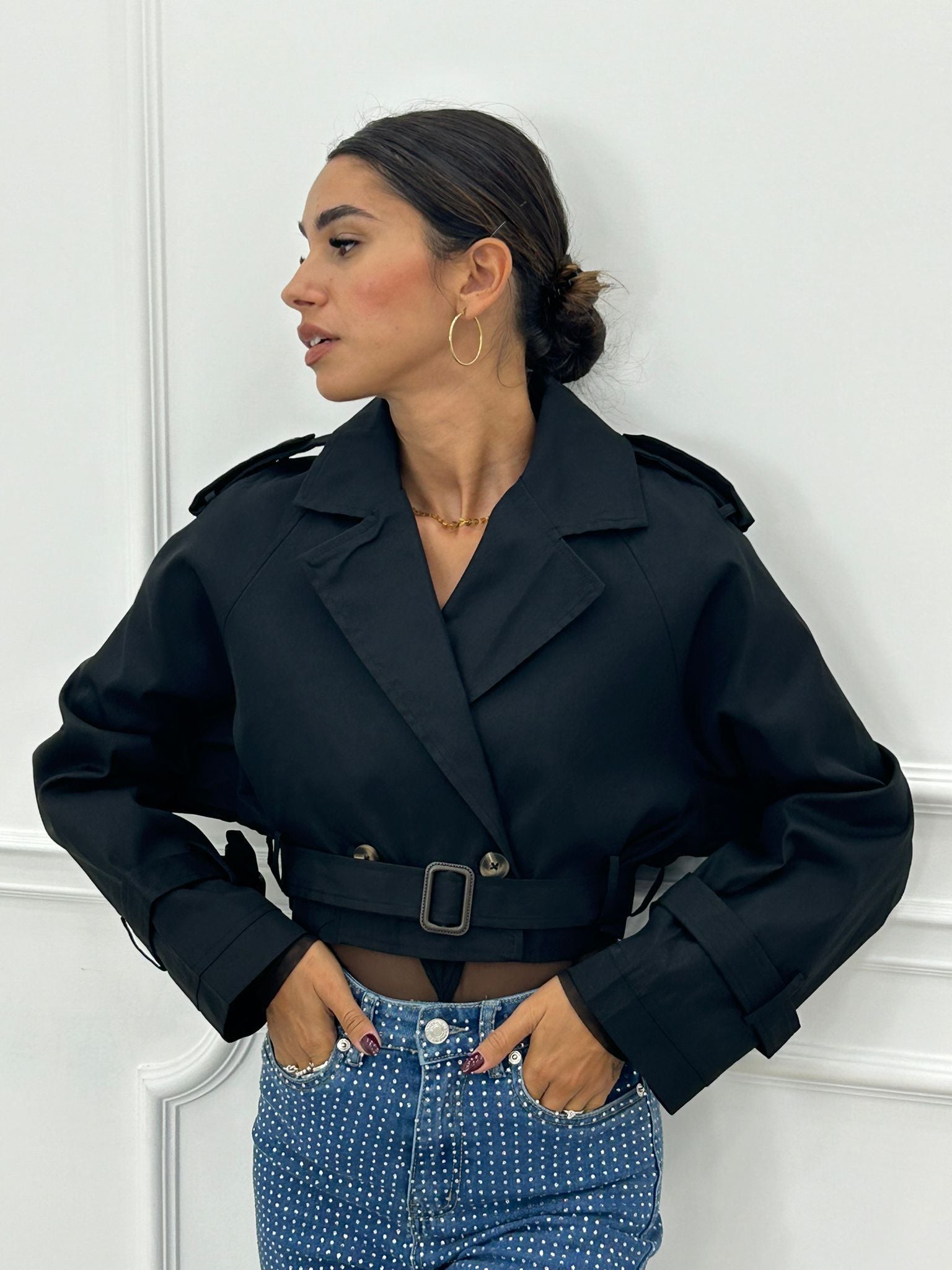 TRENCH CROP DOPPIO PETTO AUTUMN COLLECTION