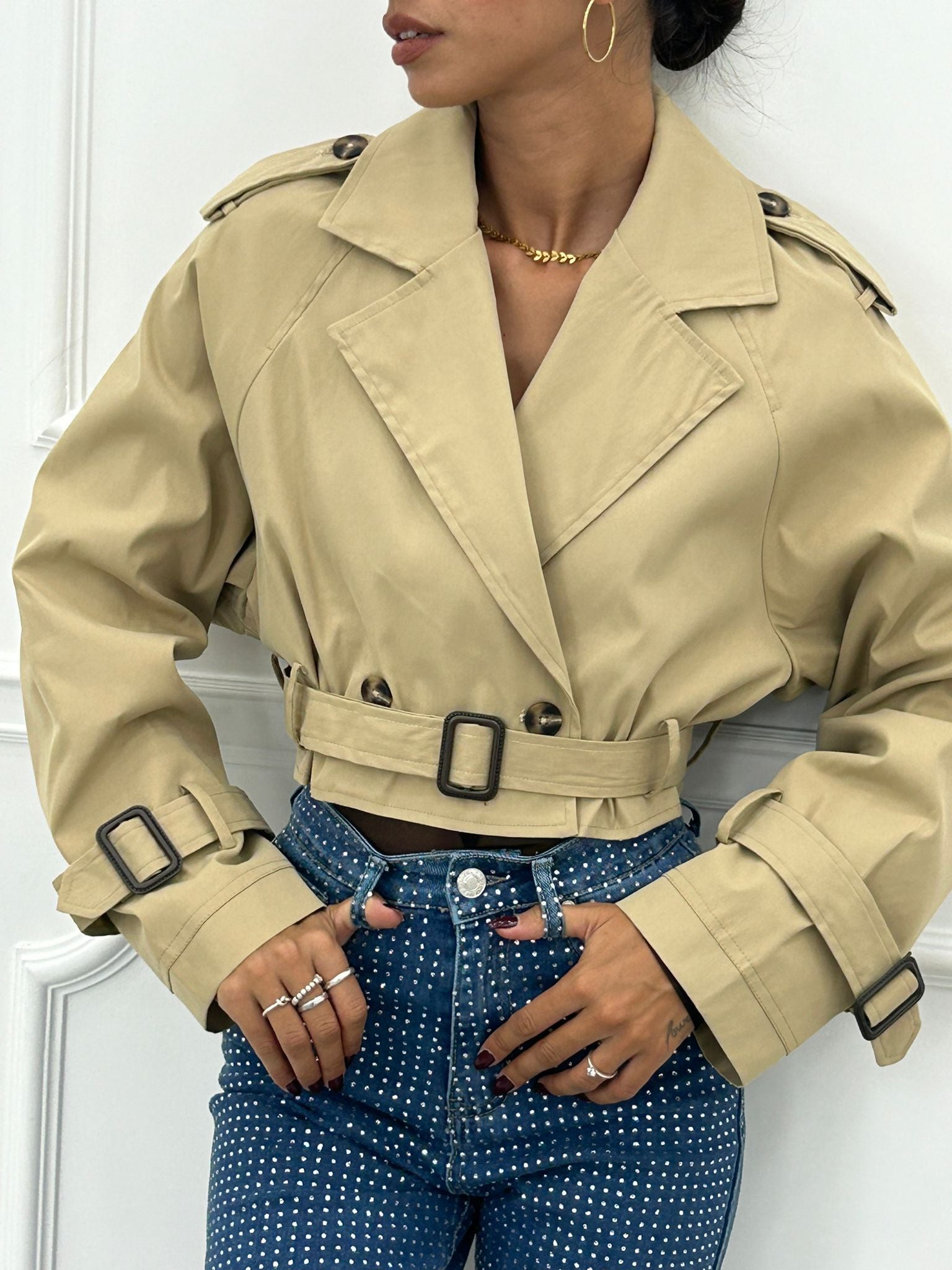 TRENCH CROP DOPPIO PETTO AUTUMN COLLECTION