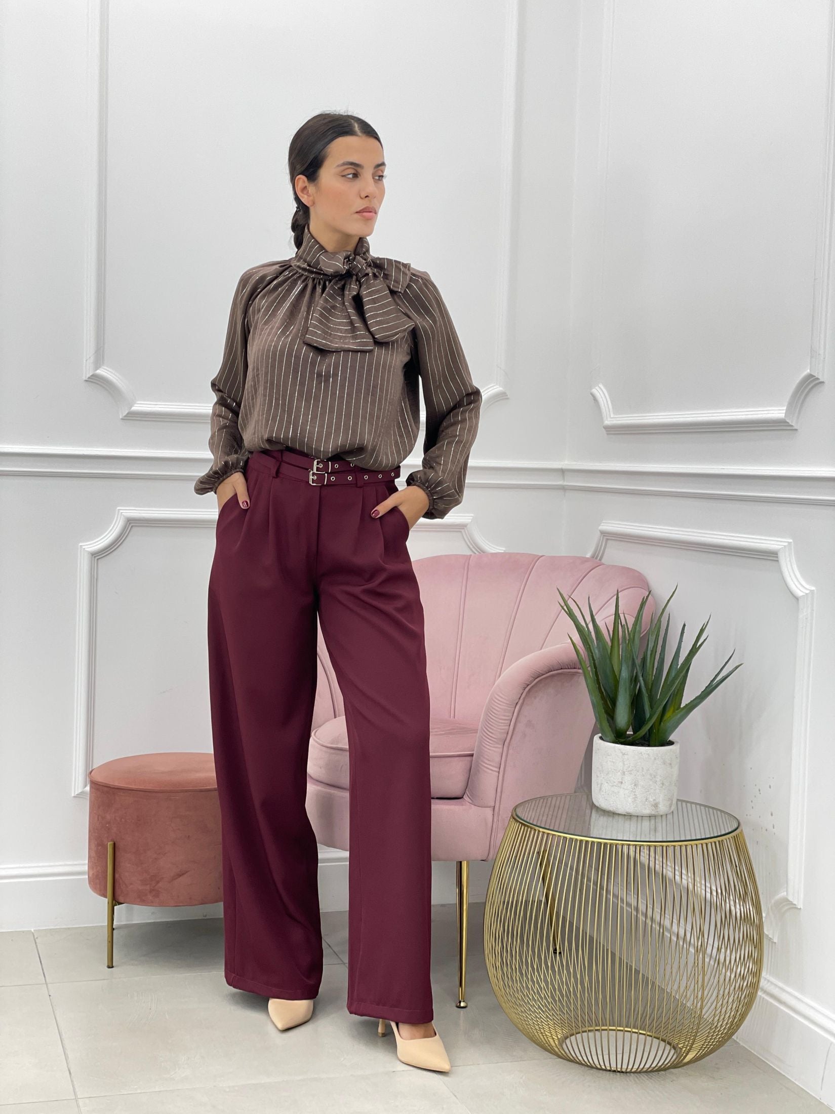 PANTALONE CON DOPPIA CINTURA AUTUMN COLLECTION