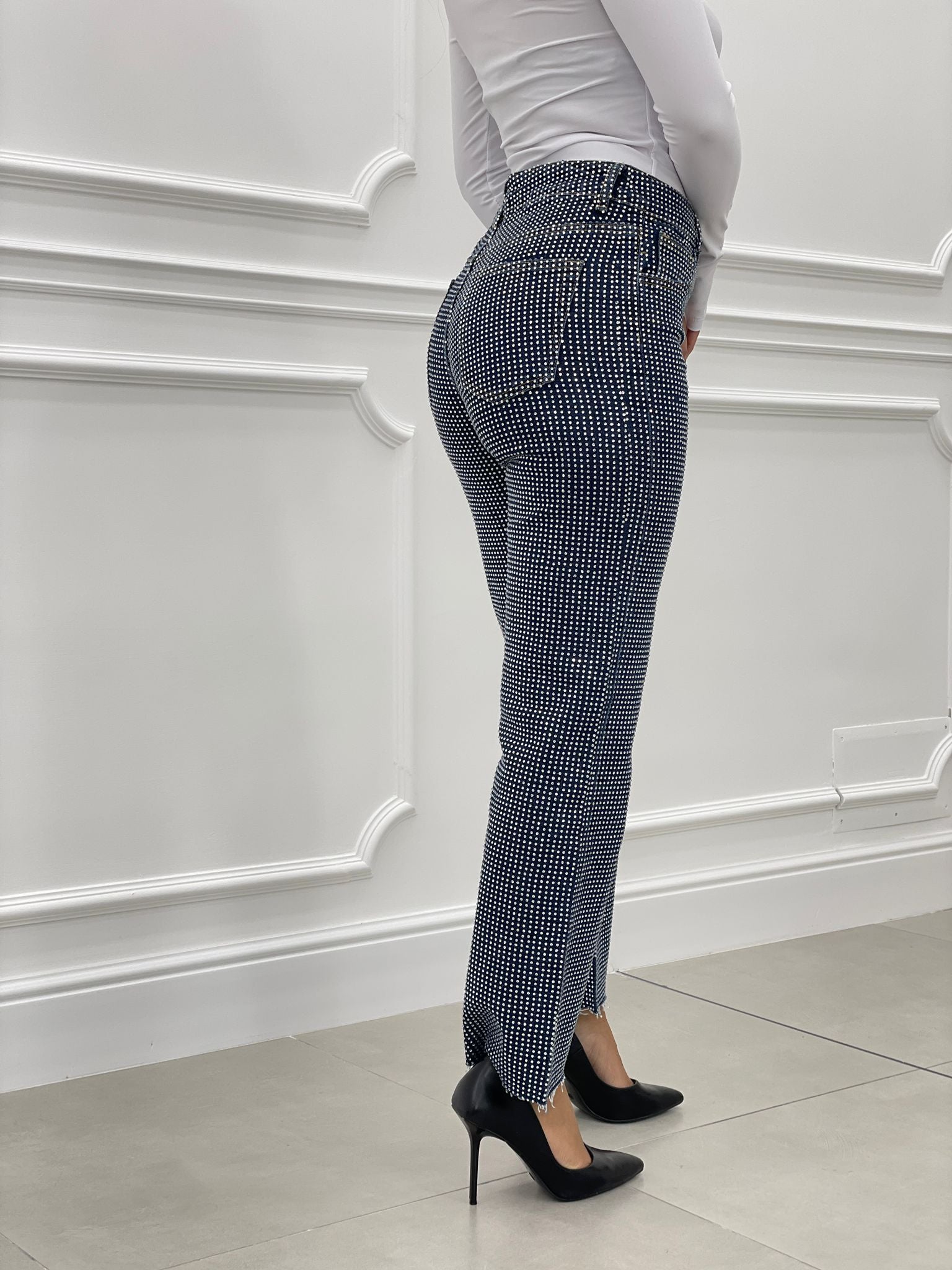 JEANS PALAZZO CON STRASS AUTUMN COLLECTION