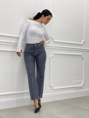 JEANS PALAZZO CON STRASS AUTUMN COLLECTION