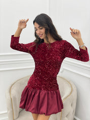 DRESS BAMBOLINA PAILLETTES-RASO AUTUMN COLLECTION