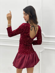 DRESS BAMBOLINA PAILLETTES-RASO AUTUMN COLLECTION