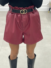 SHORTS ECOPELLE CON CINTURA AUTUMN COLLECTION