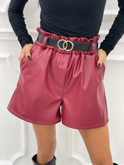 SHORTS ECOPELLE CON CINTURA AUTUMN COLLECTION