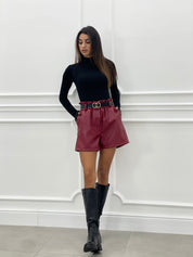 SHORTS ECOPELLE CON CINTURA AUTUMN COLLECTION