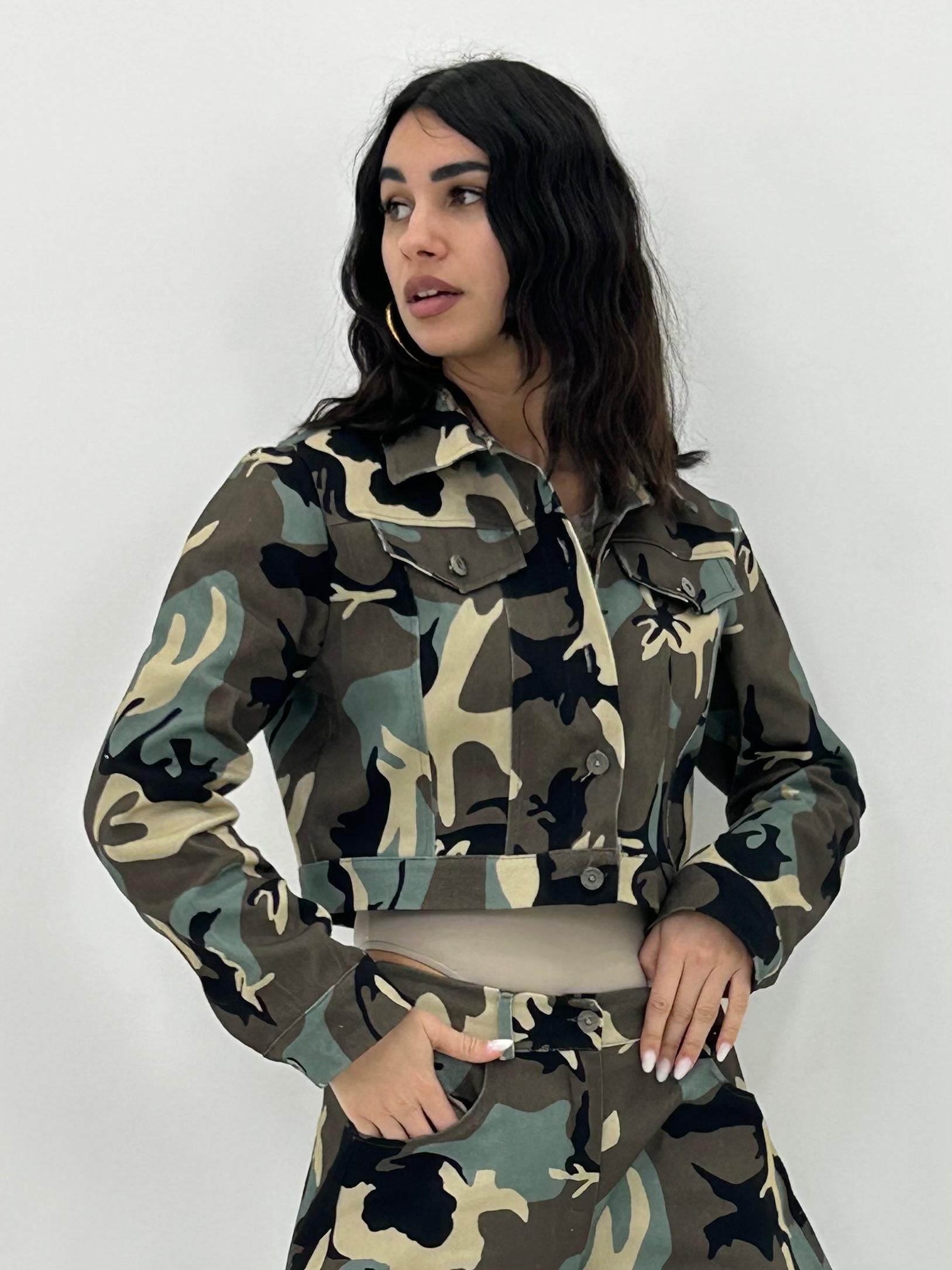 JACKET CROP CAMOUFLAGE NEW PE/26