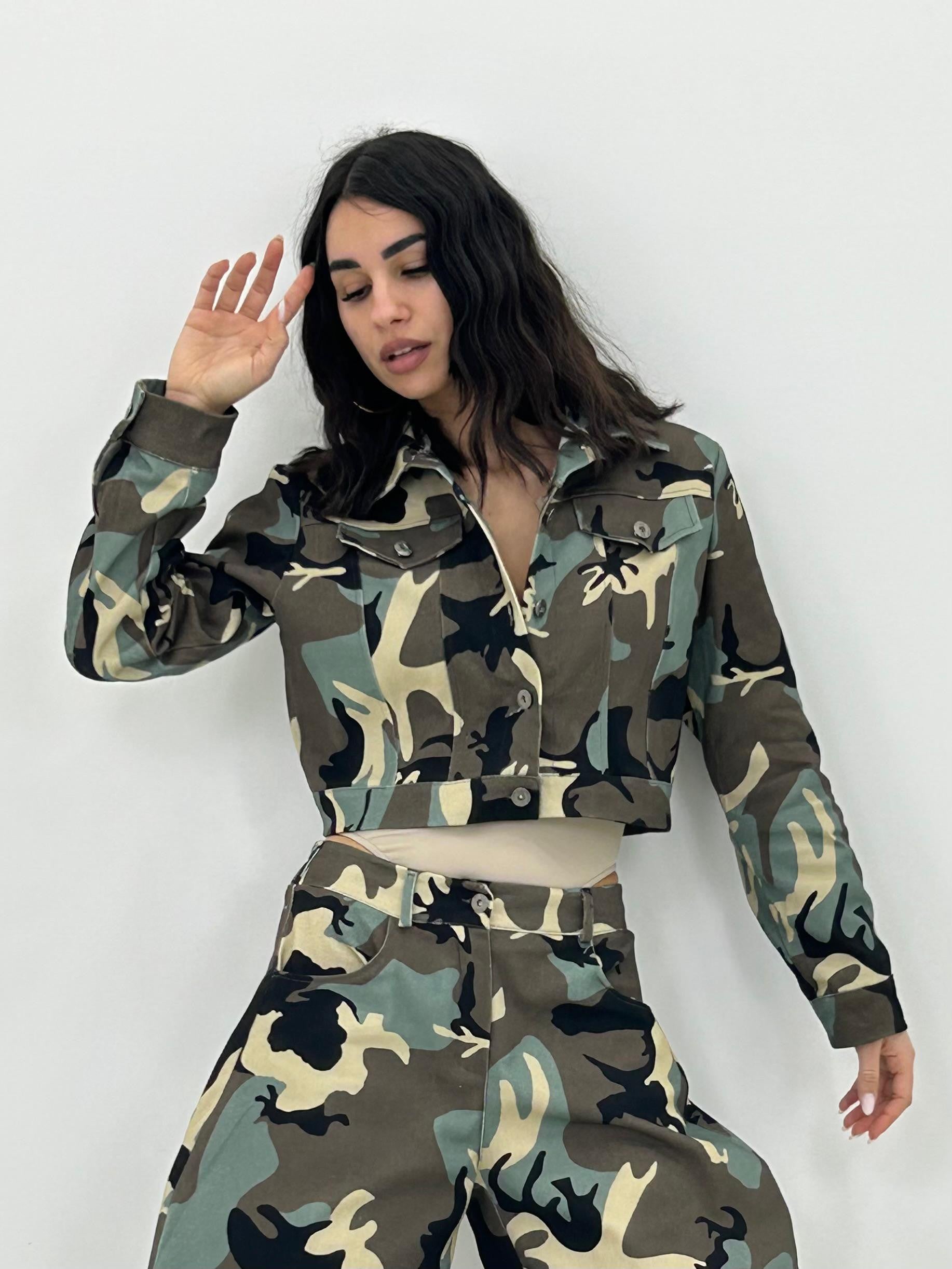 JACKET CROP CAMOUFLAGE NEW PE/26