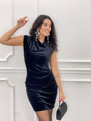 VESTITO VELLUTO CON STRASS AUTUMN COLLECTION