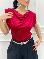 MAGLIA VELLUTO CON STRASS AUTUMN COLLECTION