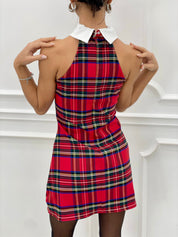 VESTITO TARTAN COLLO CAMICIA AUTUMN COLLECTION