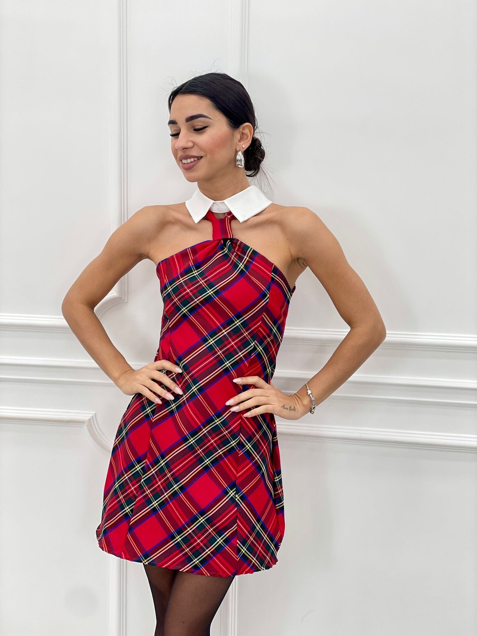 VESTITO TARTAN COLLO CAMICIA AUTUMN COLLECTION