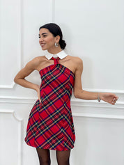 VESTITO TARTAN COLLO CAMICIA AUTUMN COLLECTION