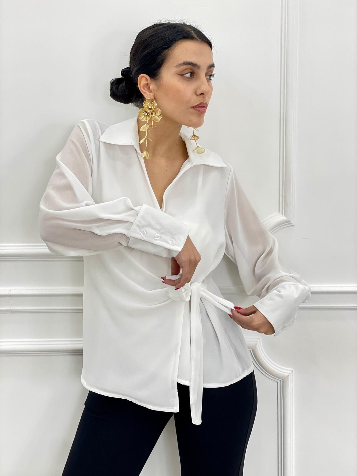 BLUSA INCROCIATA COLLO CAMICIA AUTUMN COLLECTION