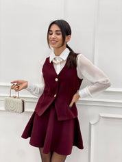 SET CAMICIA,GILET E GONNA AUTUMN COLLECTION