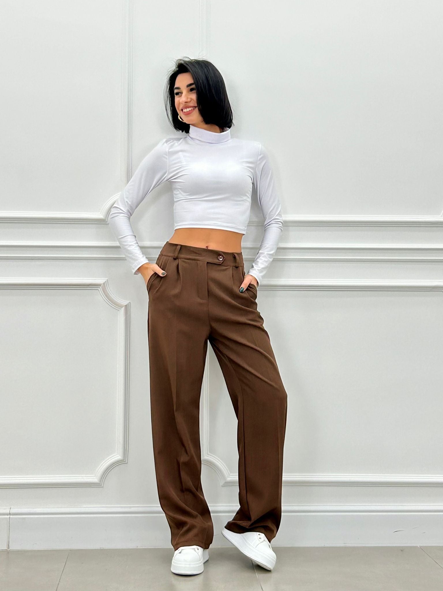 PANTALONE PINCES CON TASCHE AUTUMN COLLECTION