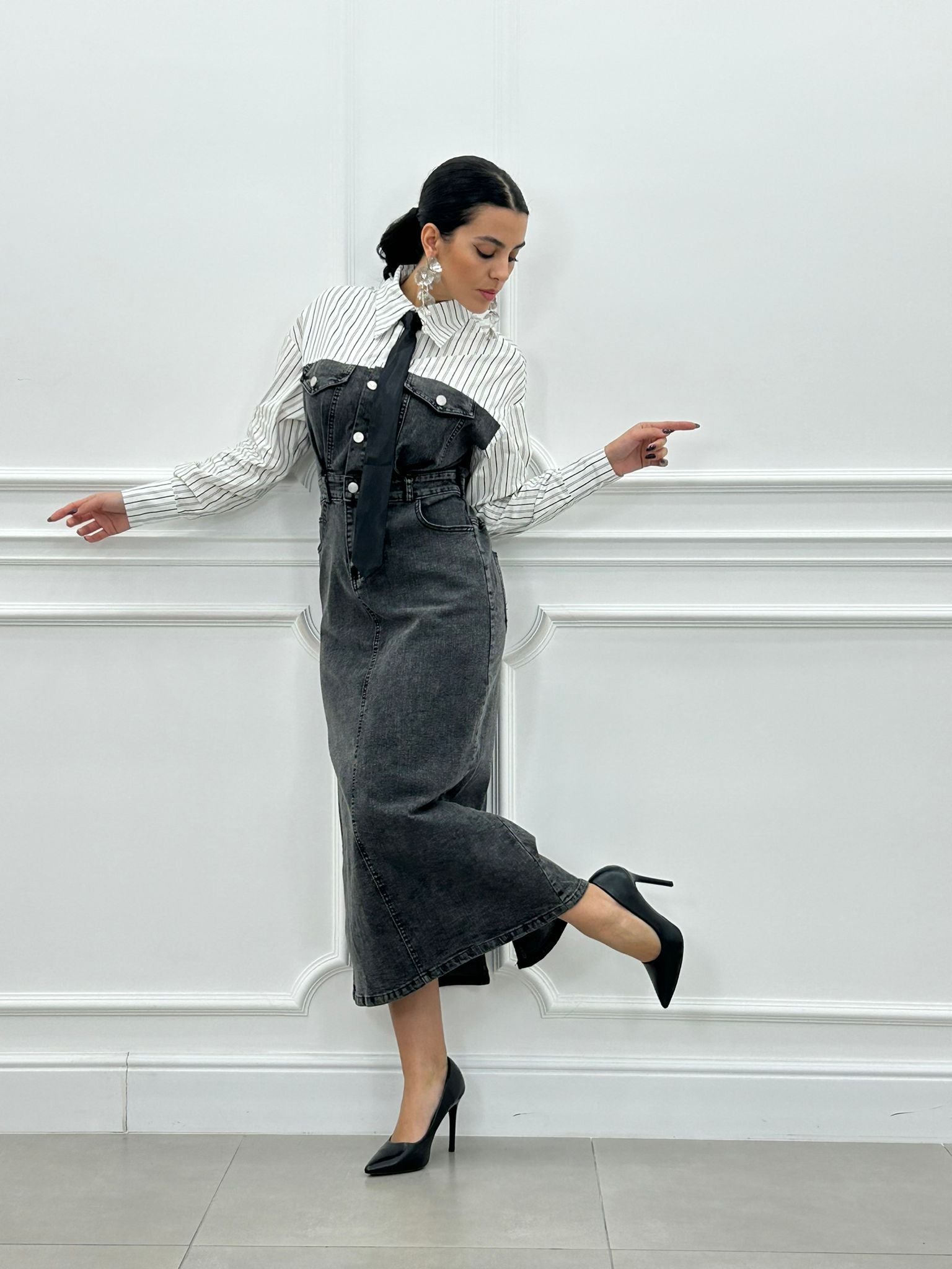 Vestito Grigio Vestito E Camicia VESTITO JEANS E CAMICIA NEW SS25