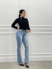 JEANS SKINNY A ZAMPA NEW SS25