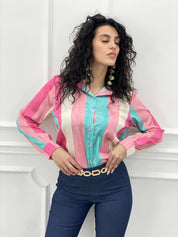 CAMICIA RASO FANTASIA RIGHE NEW SS25