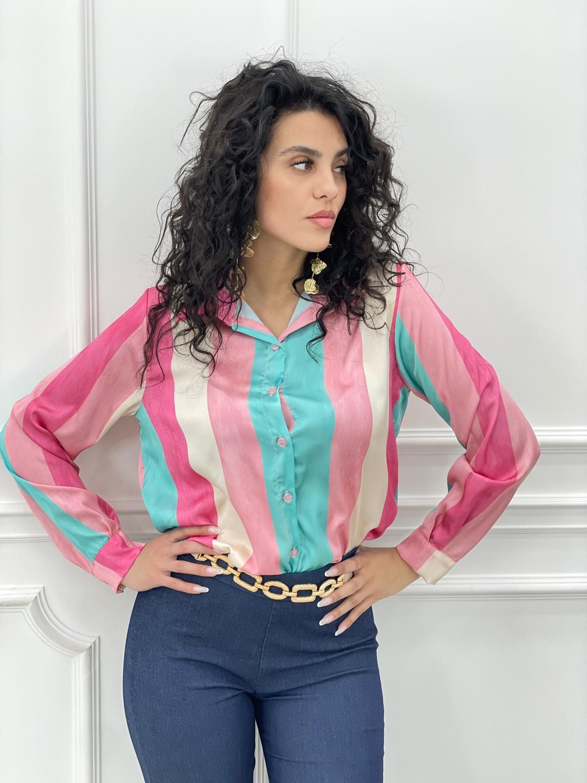 CAMICIA RASO FANTASIA RIGHE NEW SS25