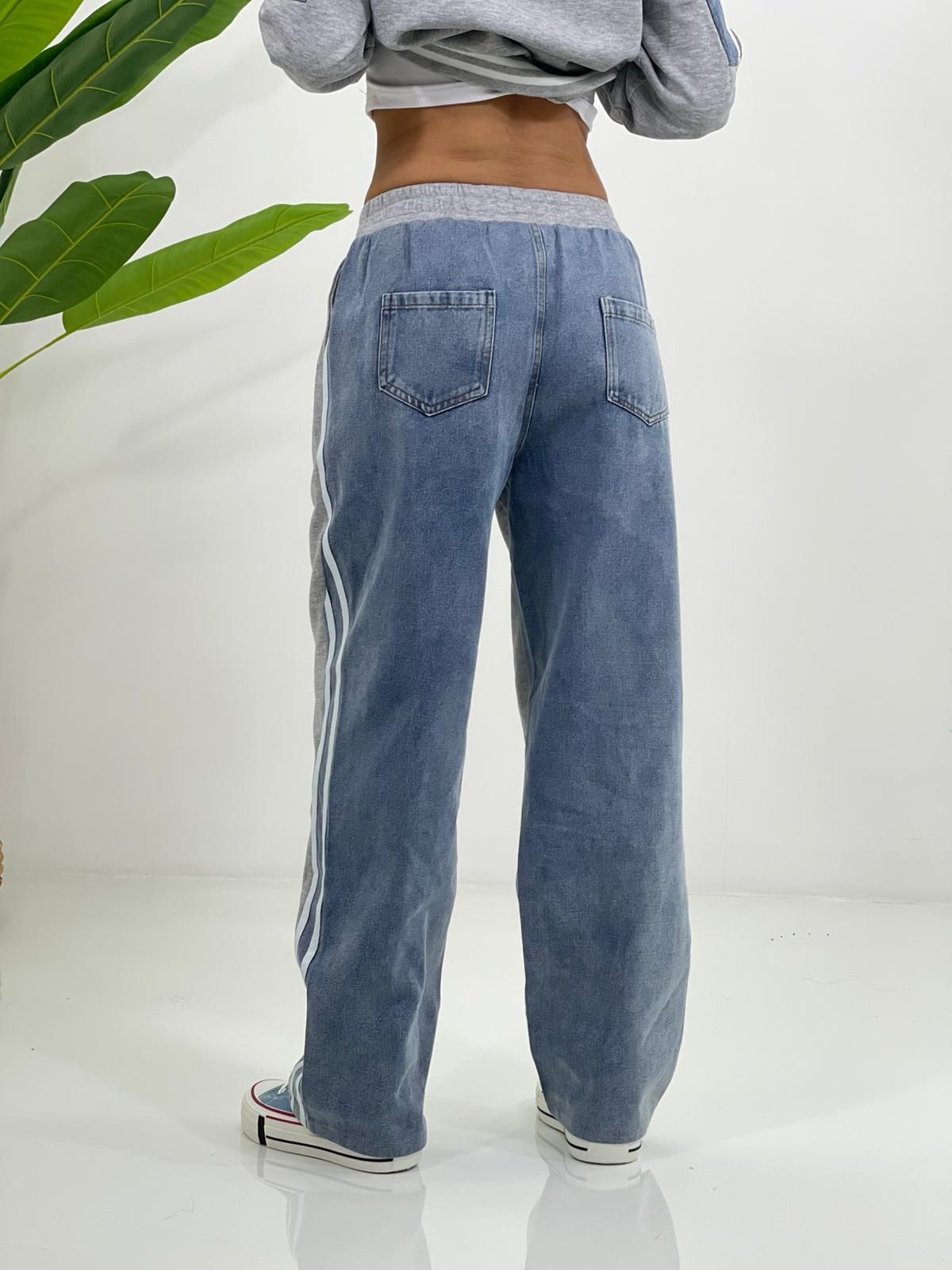 TUTA CON INSERTI DENIM  NEW SS25