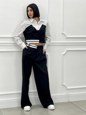 COORDINATO CAMICIA CROP E PANTALONE NEW SS25