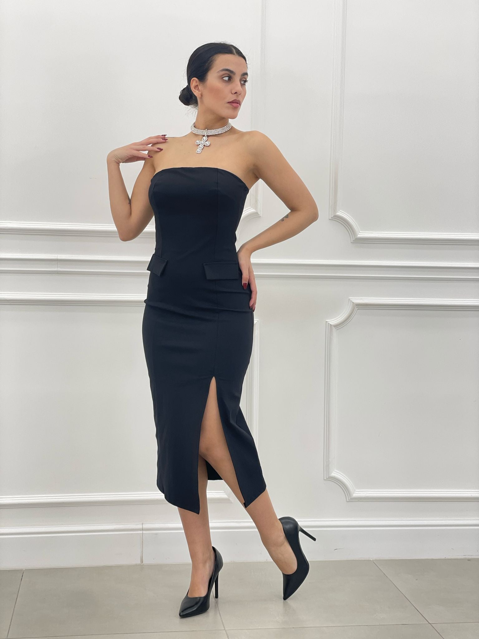 VESTITO FASCIA CON SPACCO NEW SS25