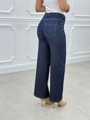 PANTALONE DENIM CON DETTAGLIO TRECCIA NEW SS25