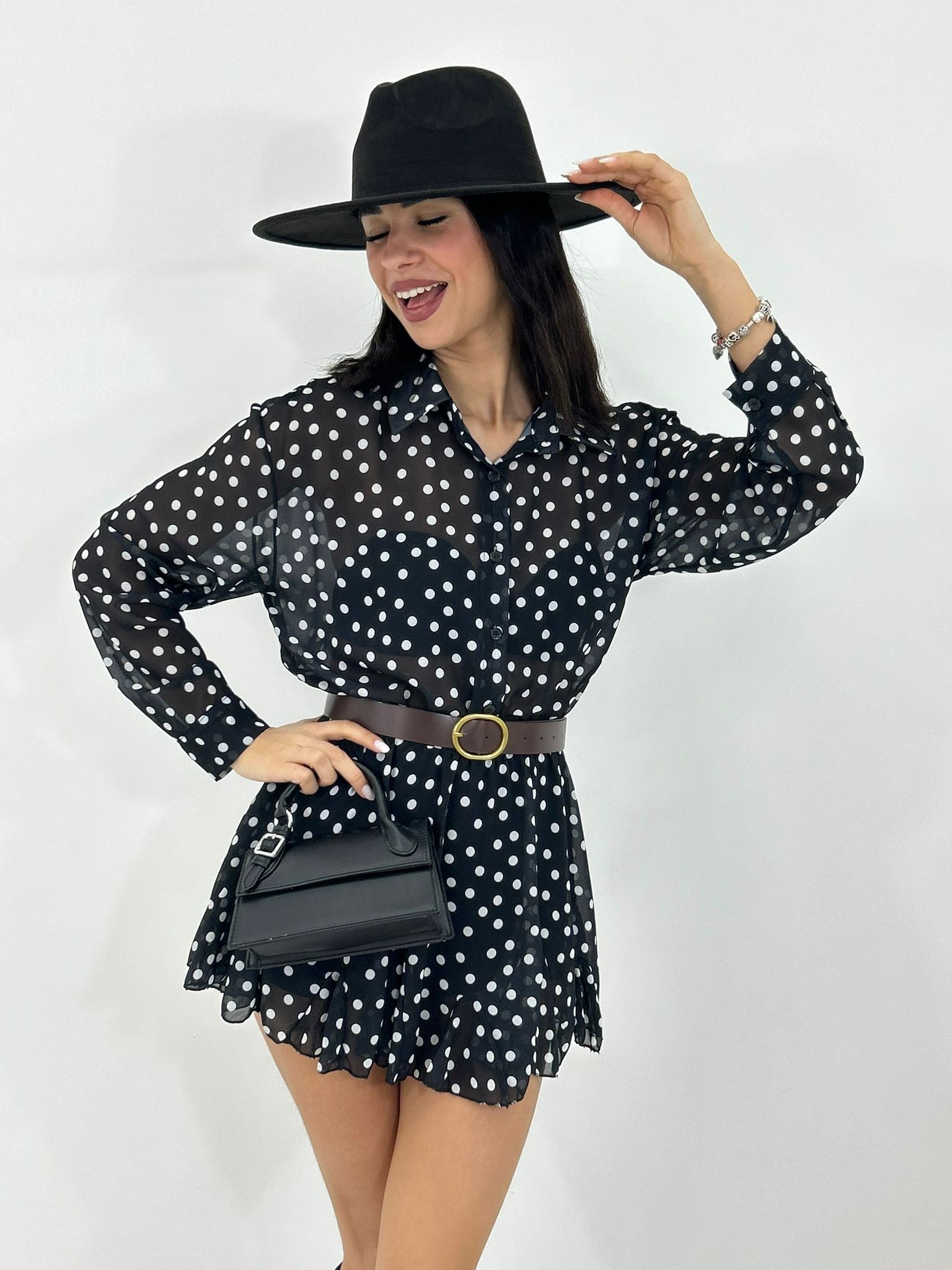 MINI DRESS SHEER POIS NEW P/E26