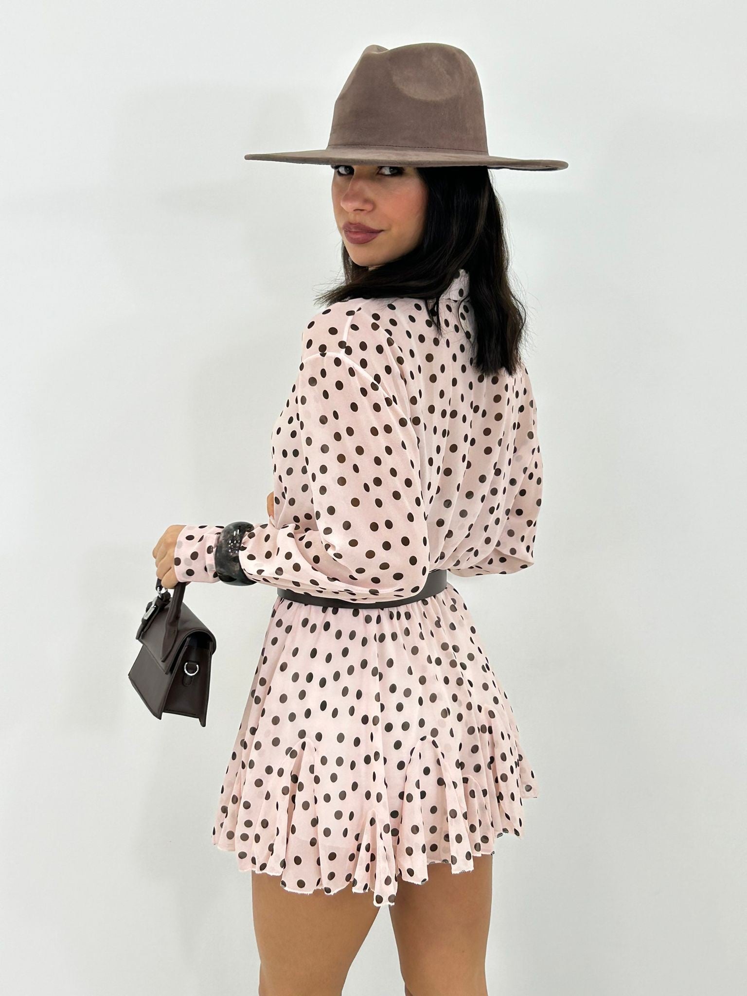 MINI DRESS SHEER POIS NEW P/E26