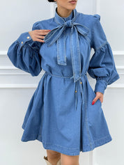 VESTITO DENIM CON FIOCCO NEW SS25