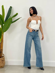 JEANS WIDE LEG CON CINTURA NEW SS25