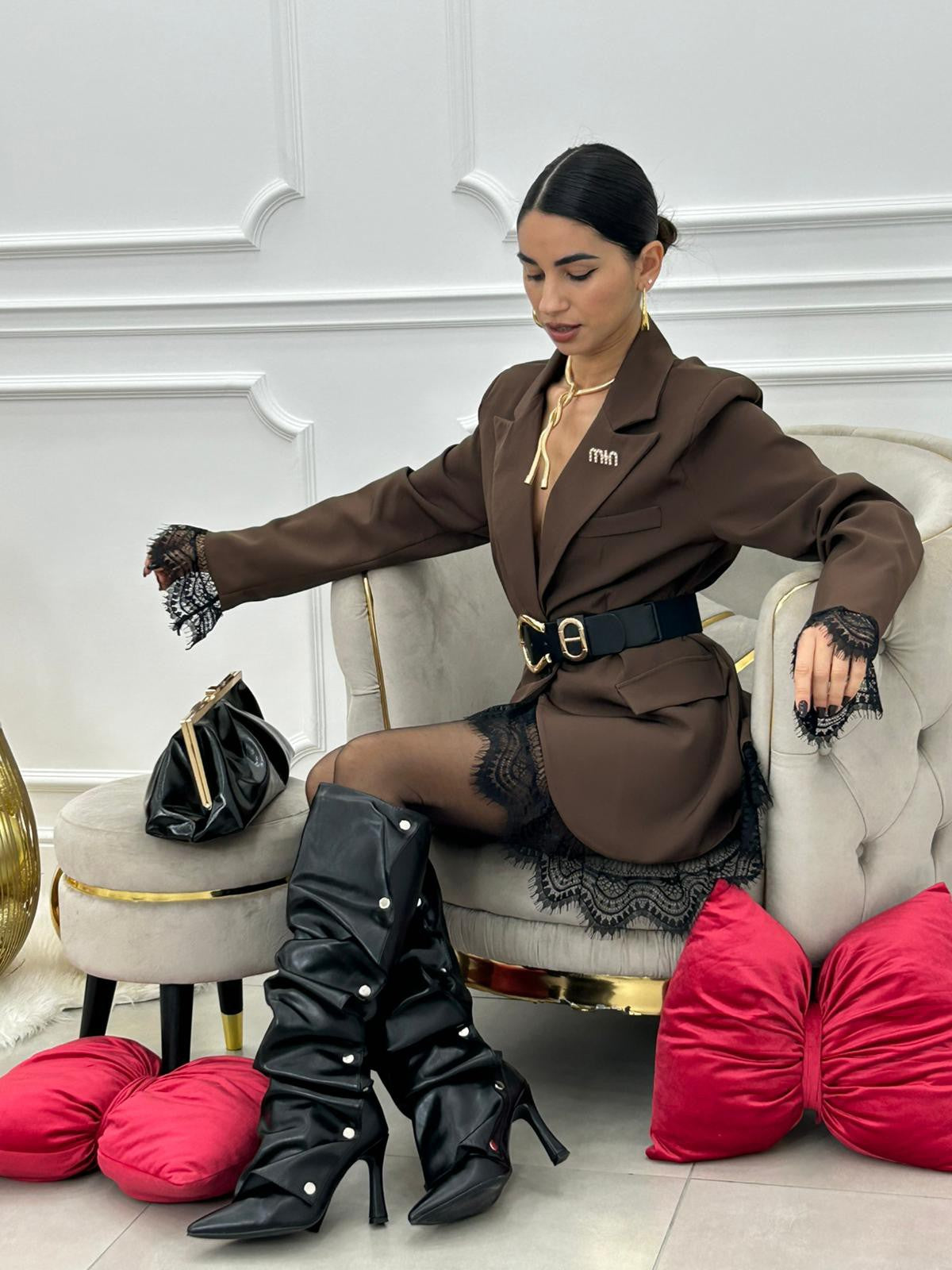 LACE BLAZER DRESS NEW AI26