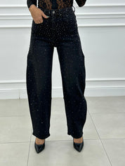 JEANS CON STRASS WIDE LEG NEW AI26