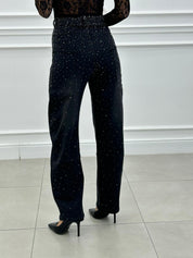 JEANS CON STRASS WIDE LEG NEW AI26