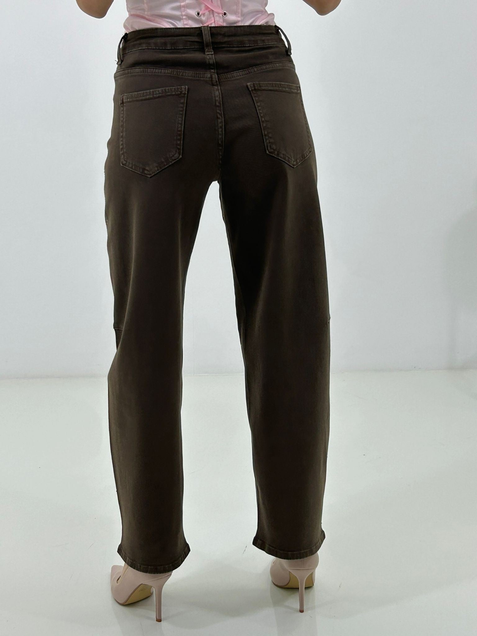 JEANS BROWN STRASS NEW P/E26