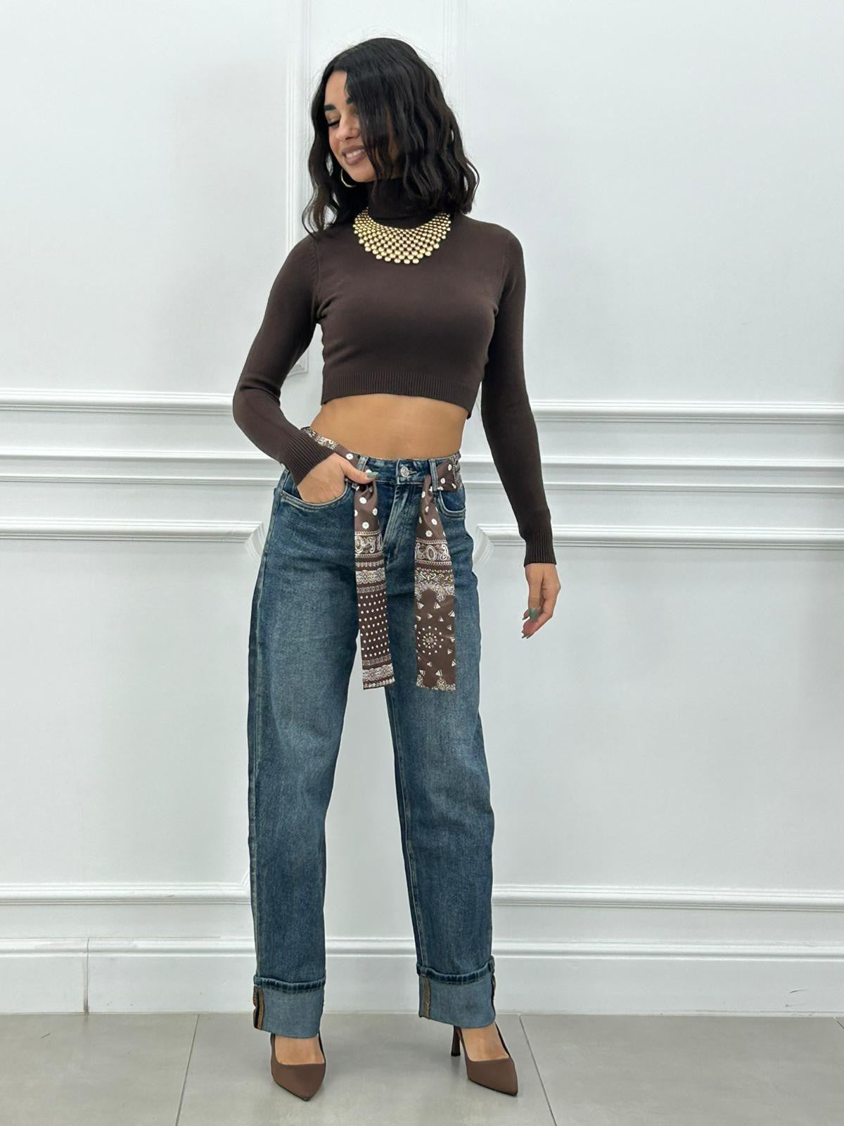JEANS SKATER CON FOULARD NEW AI26