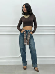 JEANS SKATER CON FOULARD NEW AI26