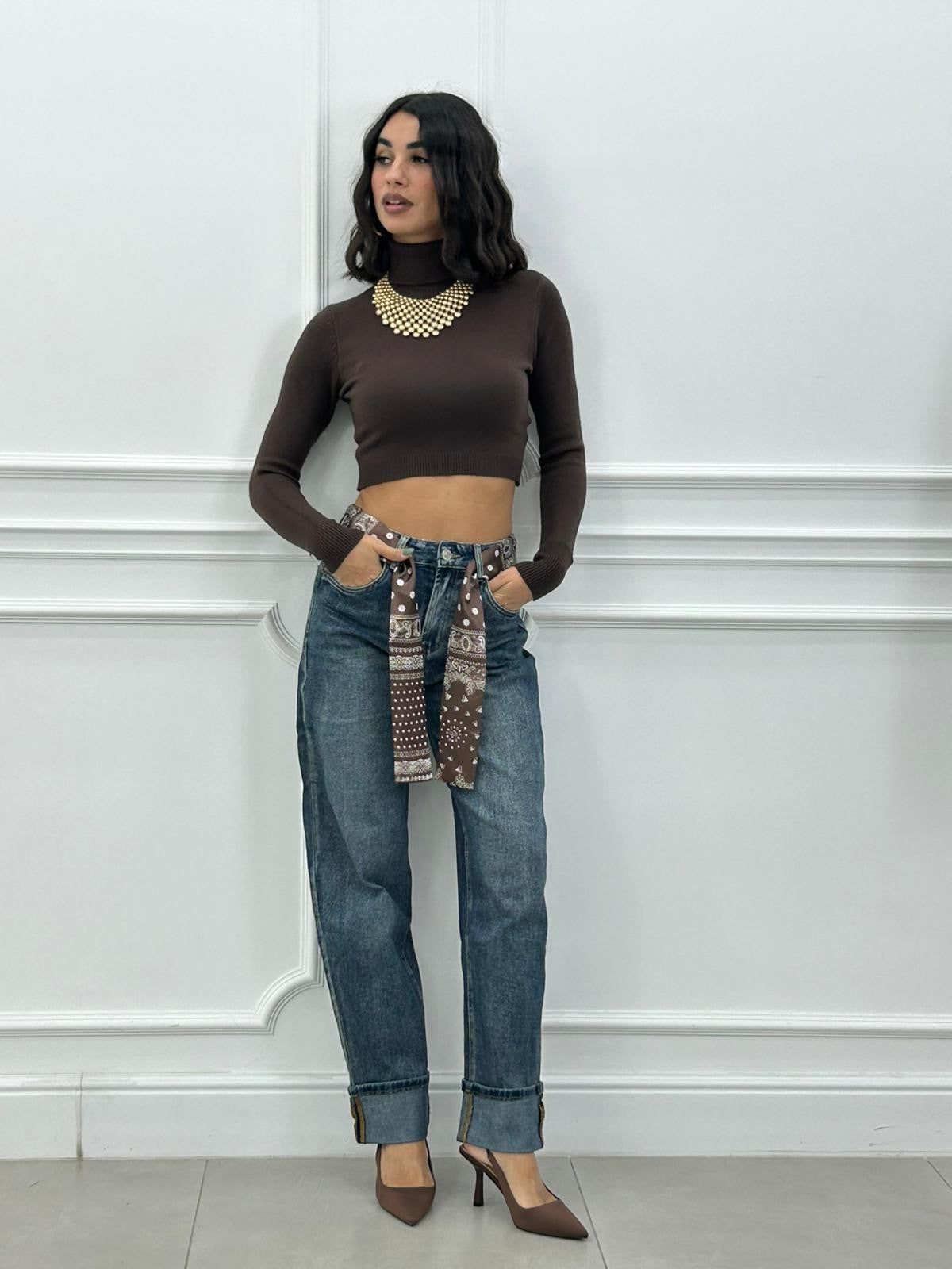 JEANS SKATER CON FOULARD NEW AI26