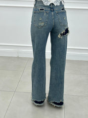 JEANS WIDE LEG CON STRAPPI NEW AI26