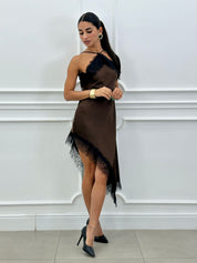 DRESS SATIN & LACE NEW AI26