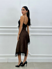 DRESS SATIN & LACE NEW AI26