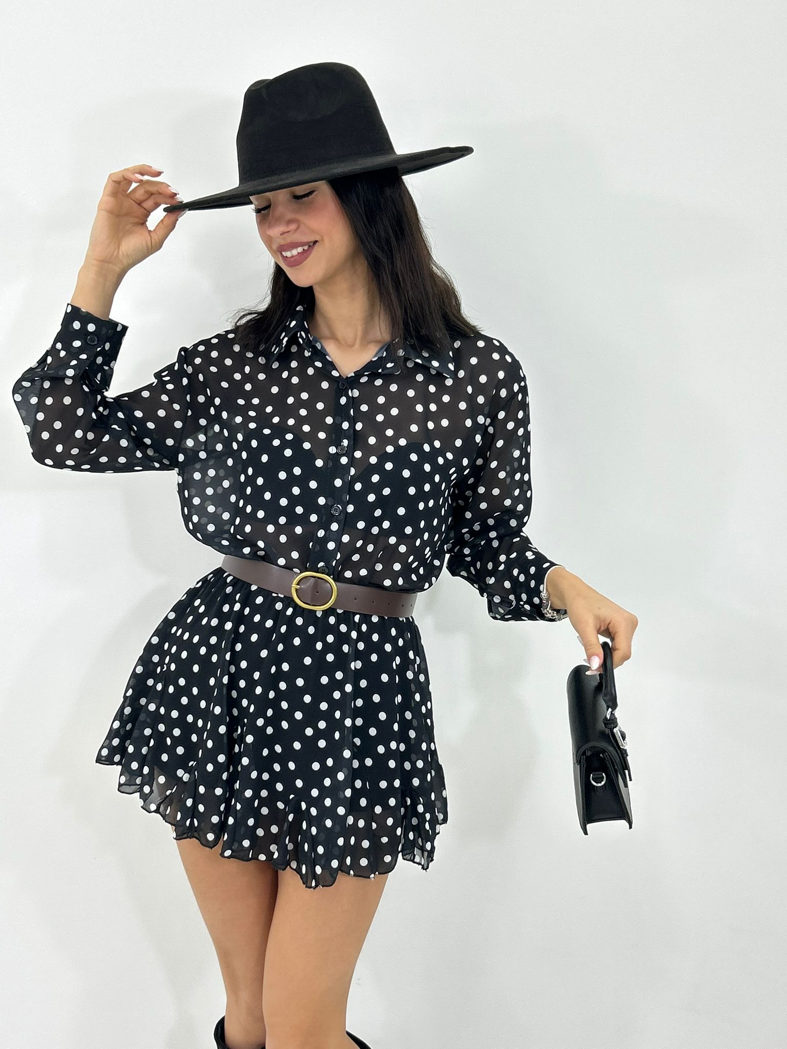 MINI DRESS SHEER POIS NEW P/E26