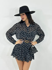 MINI DRESS SHEER POIS NEW P/E26