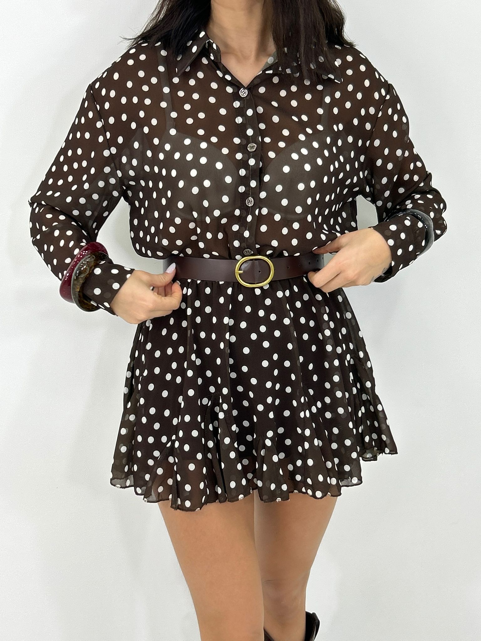 MINI DRESS SHEER POIS NEW P/E26