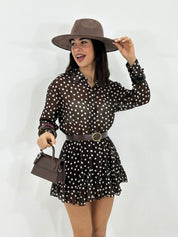 MINI DRESS SHEER POIS NEW P/E26