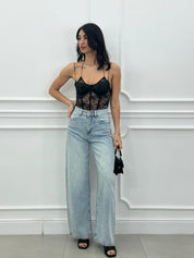 JEANS CRYSTAL WIDE LEG NEW PE/26