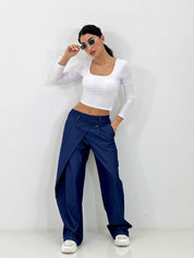 PANTALONE WRAP DENIM NEW P/E26