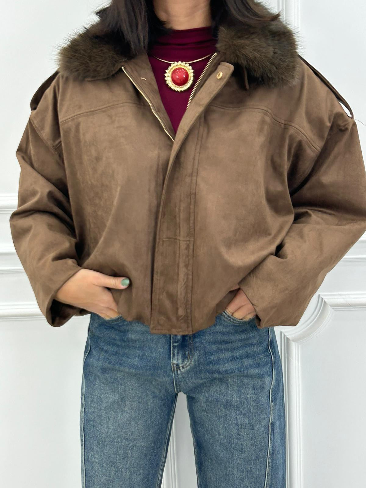 GIUBBIUNO FUR COLLAR CHIC NEW AI26